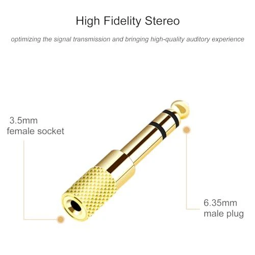 Updated Version 5-Pack Stereo Audio Adapter 6.35mm 1/4 inch Male to 3.5mm 1/8... - Image 4 of 4