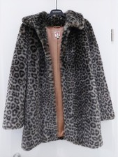 SHRIMPS  Designer Faux Fur Kunstfell Mantel UK 6 S  Luxus Leopard Alexa Chung