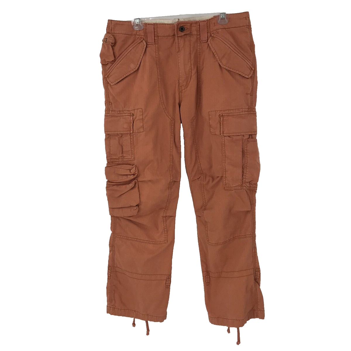 90s Vintage Polo Ralph Lauren Military Cargo Pants Orange Mens 