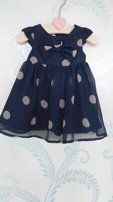 JASPER CONRAN BABY 1. SOMMERKLEID in MARINE/WEISS 0-3 Monate NEU