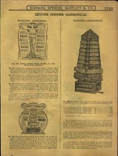1915 PAPER AD 6 Page Hohner Harmonica Marine Band Store Display Revolving