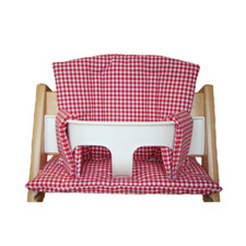 4tlg Sitzkissen rot kariert  für Tripp Trapp / St Treppenhochstuhl
