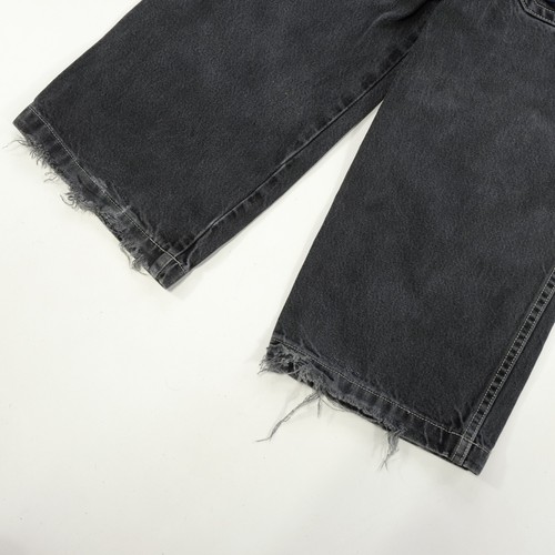Rare Vintage JNCO CO. Crown Logo Wide Leg Baggy Denim Jeans 2000s Black Youth 8 - Picture 5 of 10