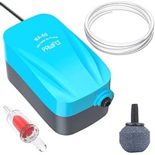 Silent Air Pump for Aquarium Fish Tank, Electric Oxygen Pump w Air Stone Airline