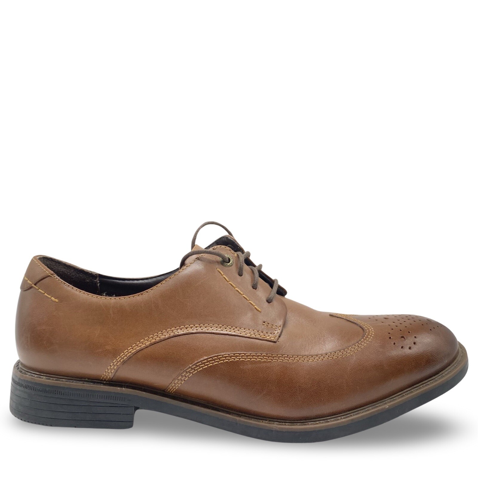 SAOLA Abito da uomo Rockport WingTip marrone pelle scarpe formali taglia 10 V81648