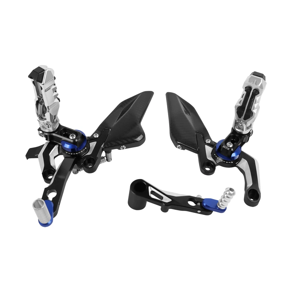For BMW S1000XR 2019-25 M1000XR Carbon Fiber Adjustable Footpegs Rearsets Rear - Image 4 of 4