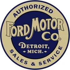 Ford Motor Co. Sales & Service NEW Sign 28" Dia Round USA STEEL XL Size