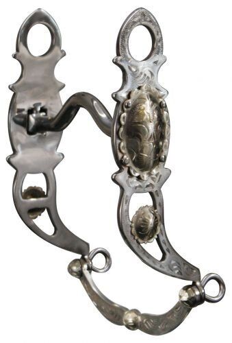 Showman Pony Stainless Steel Bit w/ Fully Engraved Silver & Concho Cheeks - Picture 1 of 1