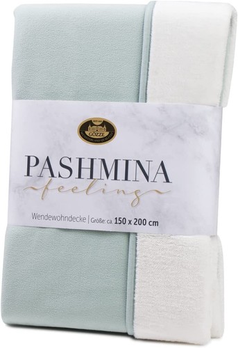 Manta reversible Gözze Pashmina-Feeling lisa 150 x 200 cm muchos colores *NUEVA* - Imagen 21 de 35
