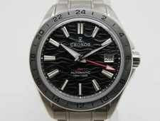 Cronos GMT 39mm L6029 Men's Stainless Steel Automatic Wristwatch with Full Kit