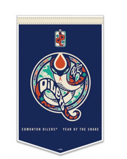 Edmonton Oilers NHL Lunar New Year of the Snake (2025) Hockey BANNER