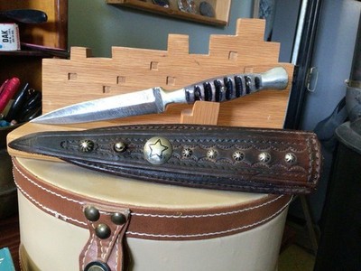 Rare Dagger And Sheath..Wicked Feline by Redwing home of the  screw knife 