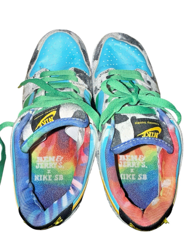 NIKE Ben & Jerry's Dunk SB MENS 7 PRE-OWNED Chunky Dunky Sneaker/Shoe CU3244-100 - Picture 5 of 16