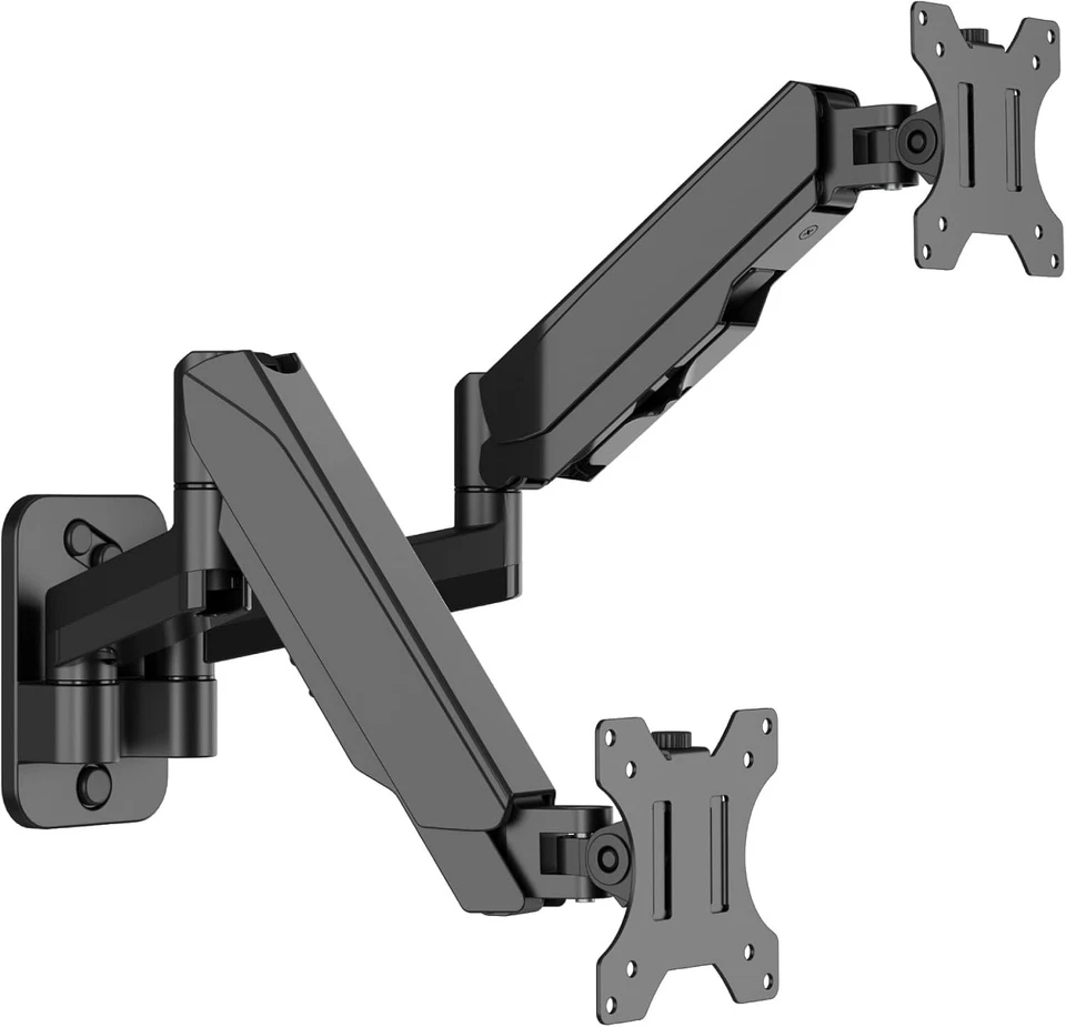 Dual Monitor Wall Mount for 17-32" Screens, Gas Spring Arms - Image 3 of 4