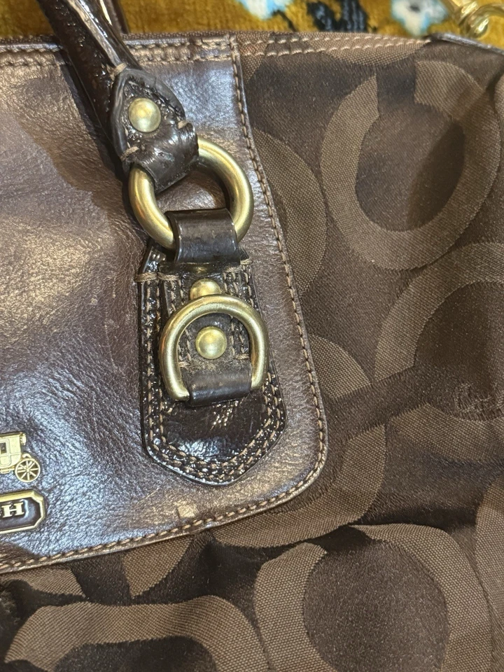 Bolso Cartera Coach Madison Signature Sabrina Marrón Como Está Leer Descripción Foto 4 de 4