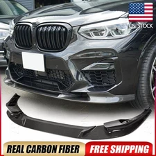 For BMW X3 M F97 X4 M F98 2019UP Real Carbon Front Bumper Lip Spoiler Body Kit