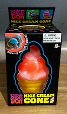 Nee Doh Nice Ice Cream Cone Squishy Toy - ORANGE   Brand New- In Hand NeeDoh