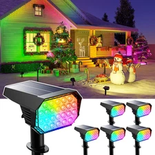 6 Pack Color Changing Solar Powered Outdoor Spot Lights outside Landscape Waterp