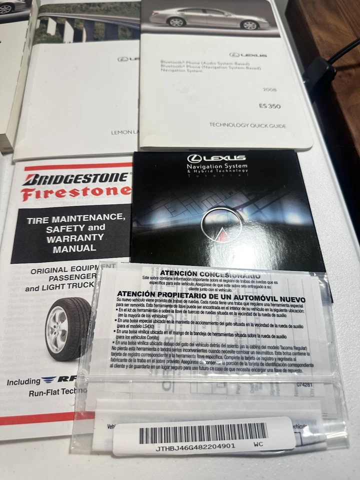 2008 Lexus ES 350 Owner's Manual Set OEM - Image 4 of 4