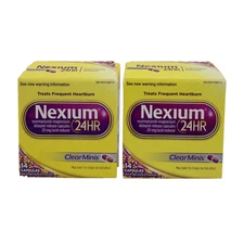 2PK Nexium 24HR ClearMinis Delayed Release Heartburn Relief 14 Capsules EXP11/25