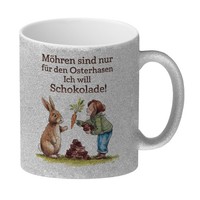 Ich Will Schokolade Statt MöHren Glitzer-Kaffeebecher Mit Osterhasen