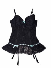 Y2K Victoria’s Secret Sexy Little Things Black Lace Bustier Corset 36C Lingerie