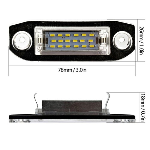 LED car license plate light 12V white light for Volvo S40 S60 S80 XC70 XC60 _j - Photo 3/12