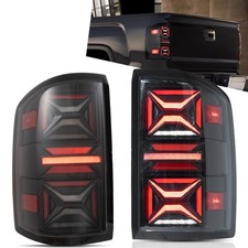 VLAND LED Clear Rear Tail Lights For GMC Sierra 1500 2500 3500 HD 2014-2018 Pair