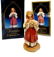Fontanini Beth the Weaver Heirloom Nativity Village Figure Box & Story Card