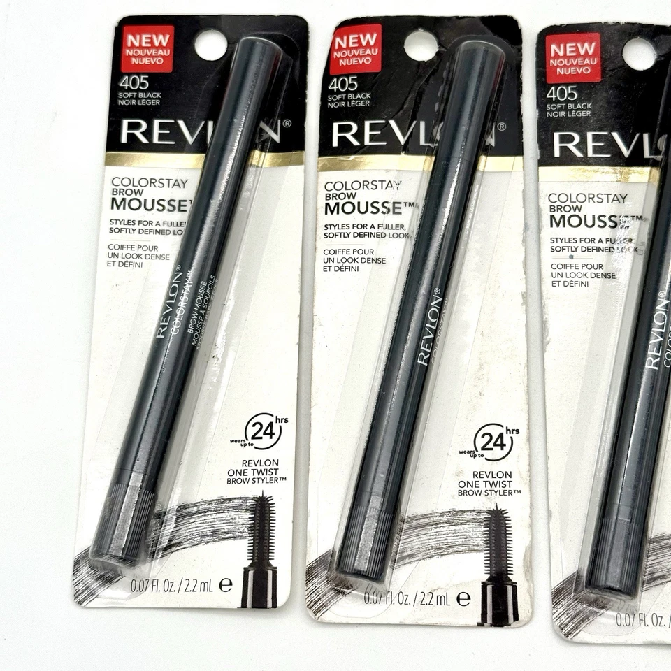 Revlon Colorstay Brow Mousse Eyebrow Color #405 SOFT BLACK 0.07 fl Oz Lot of 4 - Image 2 of 4