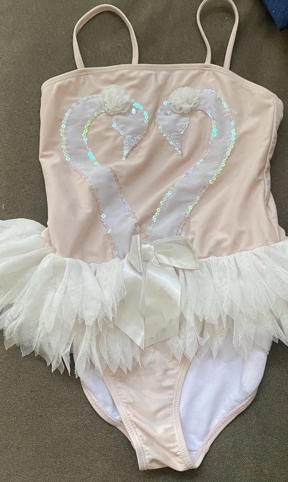 Persiguiendo luciérnagas rosa cisne leotardo niñas 10 tul tutú bailarina lentejuelas disfraz Foto 2 de 4