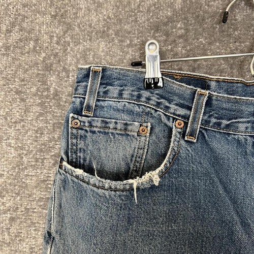 Levi 550 Men’S Made In Usa Dark Wash Blue Straight Leg Denim 38X32 (36X32) - Foto 2 di 8