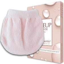 MicrodermaMitt Reusable Microfiber Makeup Remover & Face Cleaning Cloth Mitt ...