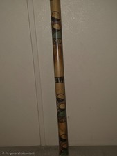 Hand-Carved  Painted Bamboo Rain Stick 24"