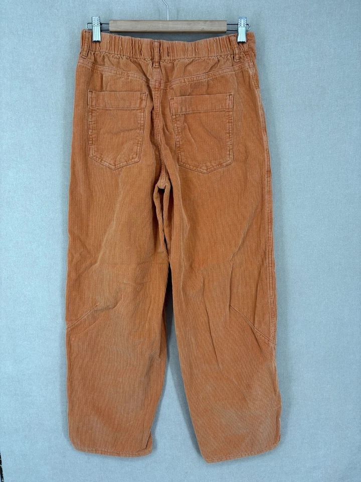 We The Free People Pants 26 Orange Cord Barrel Jeans Corduroy Button Fly - Image 2 of 4