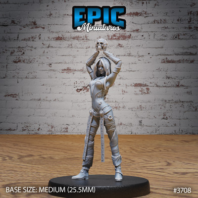 D&D Miniature - Void Cultist Female Pray - 3D Model Print DnD RPG Figur Druck