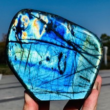 2.22LB Natural Labradorite Quartz Crystal Mineral Specimen Healing