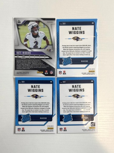 Nate Wiggins 2024 RC Rookie Card Lot | Orange Geometric Prizm, Blue & Pink Optic - Picture 2 of 2