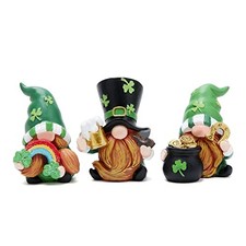 3 PCS St Patricks Day Gnome Decoration Beard Elf for Home Table Green-1