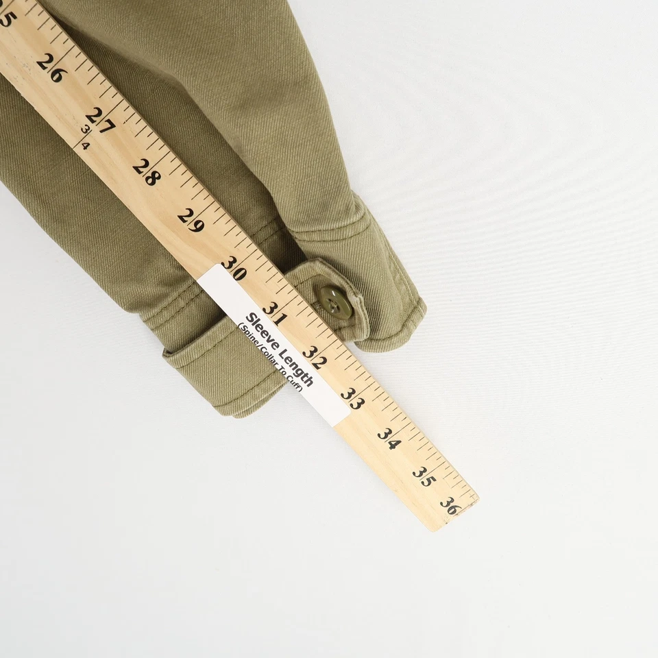Chaqueta de Granero J.Crew Para Hombres M Verde Oliva Franela Forrada Pana Cuello Tareas Abrigo Foto 4 de 4