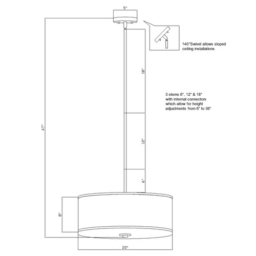 Forte Lighting 2740-03 Betty 3 Light 20"W Pendant - Nickel - Picture 2 of 5
