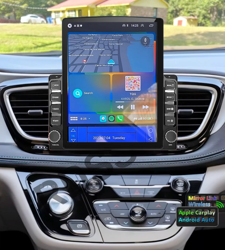 CarPlay Android Auto Radio For Chrysler Pacifica 2017 2018 2019 Car GPS Player Foto 2 de 4