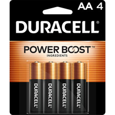 DURACELL Alkaline Powerboost AA4 Battery, 4 Count Mar 2036 Expiration
