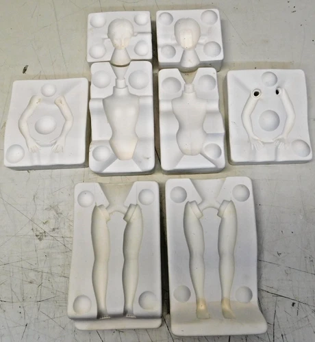 Vintage Future Mold Co. Ceramic Slip Casting Mold Doll Complete Set #24