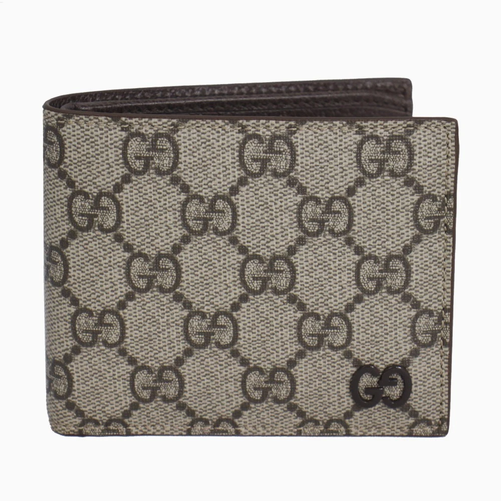 Gucci Portefeuille Porte Billets Bifold Gg Supreme Toile Cuir Beige Ébène