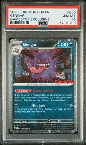 2026 POKEMON POR EN-PERFECT ORDER GAMESTOP EXCLUSIVE #050 GENGAR PSA 10