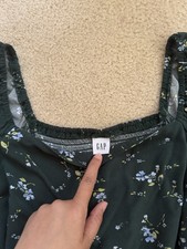 GAP Green floral Print Long Sleeves Dress