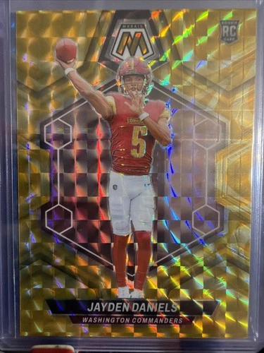 2024 Panini Mosaic - Rookies Jayden Daniels #302 Reactive Yellow Mosaic Prizm RC