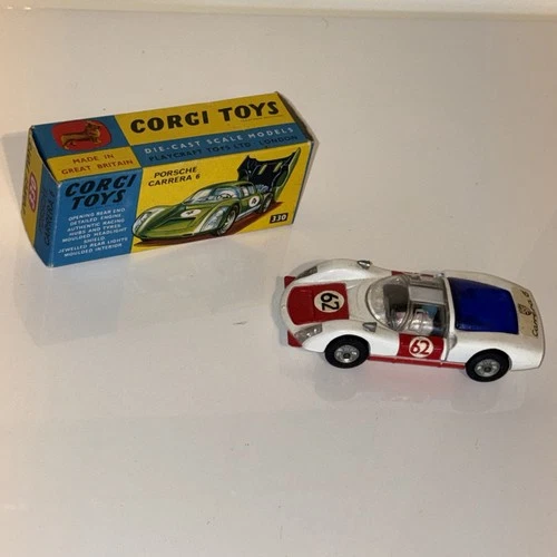 ORIGINAL BOXED VINTAGE 1960's CORGI no. 330 PORSCHE CARRERA 6 CAR VGC