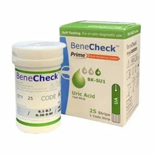BENECHECK Prime Uric Acid Test Strips contains 1 Box @ 25 Strips